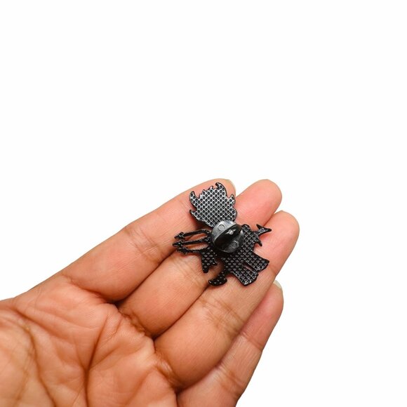 ⭐Hell Devil Imp Enamel Pins Red Fire Head Vampire Badge Brooch Diablito Rojo New - Picture 3 of 5